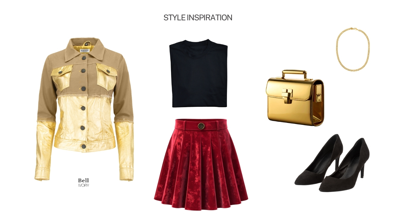 Gold, after dark styling for a Bell Ivory jacket